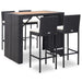 Set mobilier de exterior 5 piese, negru, poliratan, lemn acacia - WALTI WALTI