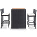Set mobilier de exterior 5 piese, negru, poliratan, lemn acacia - WALTI WALTI