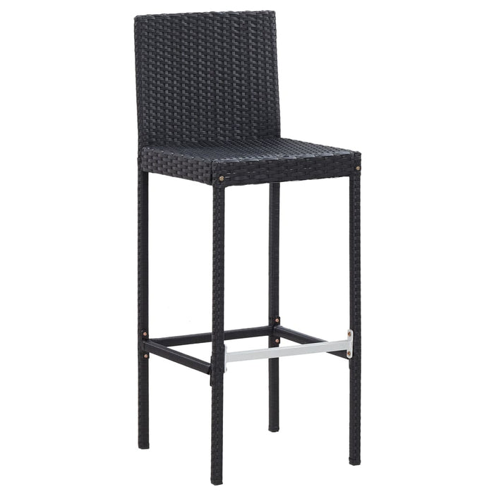 Set mobilier de exterior 5 piese, negru, poliratan, lemn acacia - WALTI WALTI