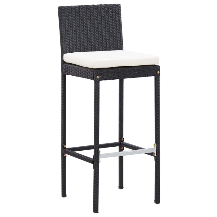 Set mobilier de exterior 5 piese, negru, poliratan, lemn acacia - WALTI WALTI