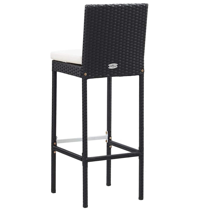 Set mobilier de exterior 5 piese, negru, poliratan, lemn acacia - WALTI WALTI