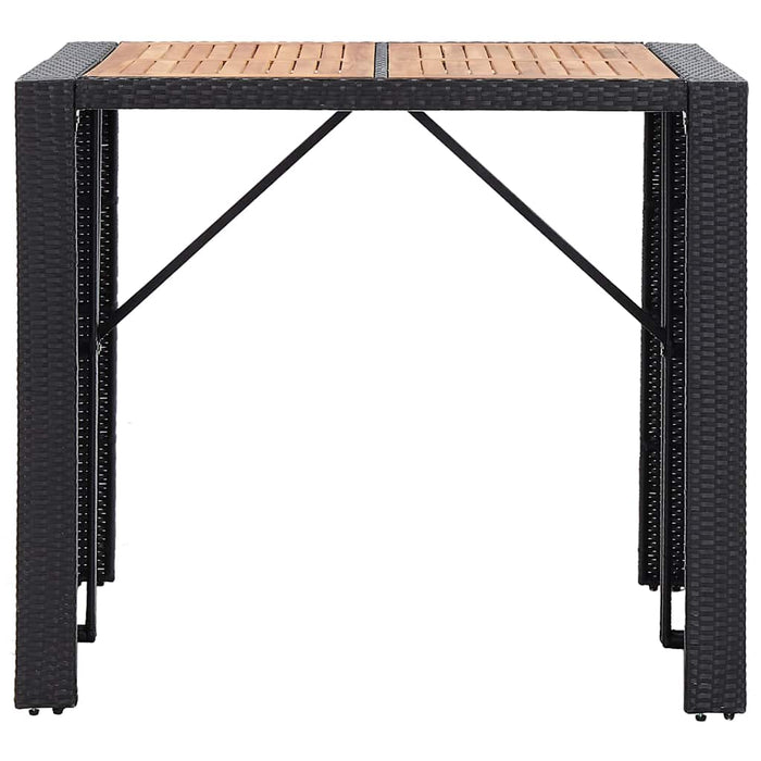 Set mobilier de exterior 5 piese, negru, poliratan, lemn acacia - WALTI WALTI
