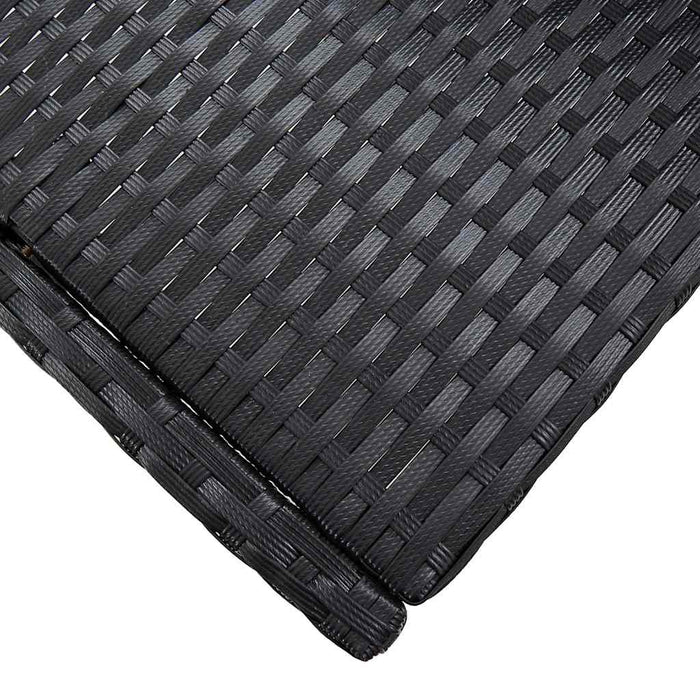Set mobilier de exterior 5 piese, negru, poliratan, lemn acacia - WALTI WALTI