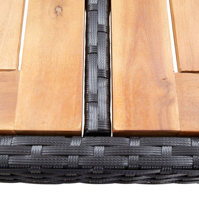 Set mobilier de exterior 5 piese, negru, poliratan, lemn acacia - WALTI WALTI