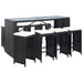 Set mobilier de bar de exterior, negru, poliratan - WALTI WALTI