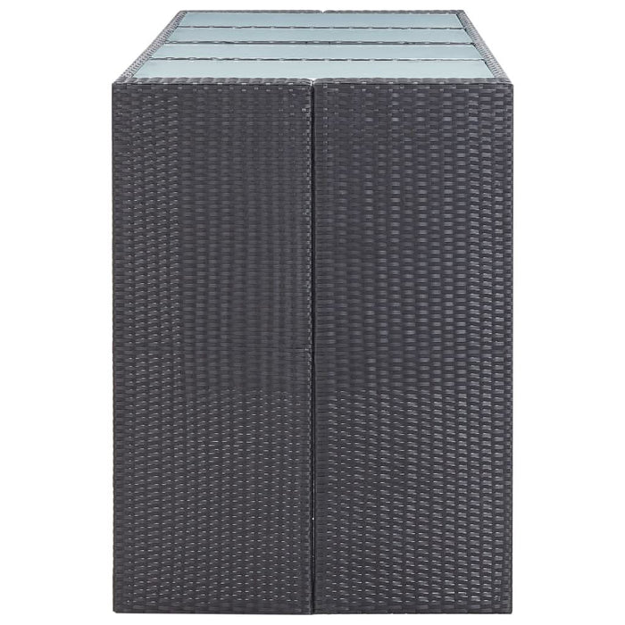 Set mobilier de bar de exterior, negru, poliratan - WALTI WALTI