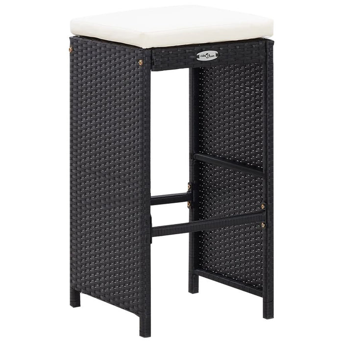 Set mobilier de bar de exterior, negru, poliratan - WALTI WALTI
