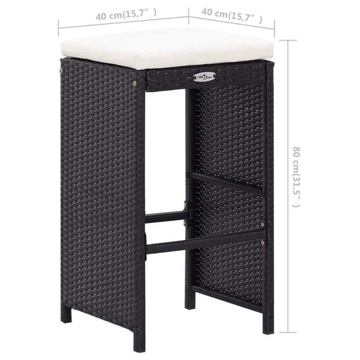 Set mobilier de bar de exterior, negru, poliratan - WALTI WALTI