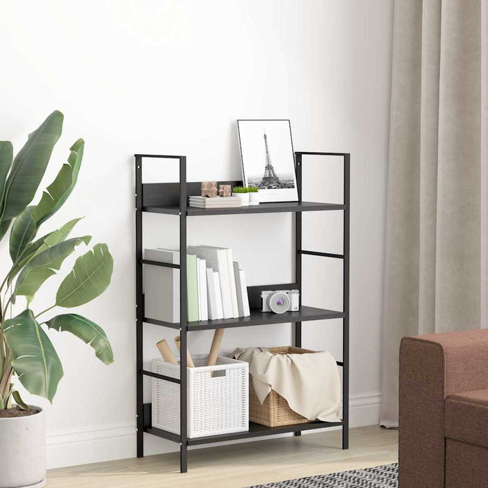 Etajeră cărți 3 rafturi, negru, 60x27,6x90,5 cm, lemn prelucrat - WALTI WALTI