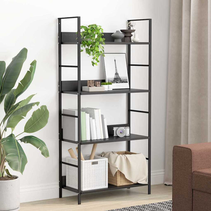 Etajeră cărți 4 rafturi, negru, 60x27,6x124,5 cm lemn prelucrat - WALTI WALTI