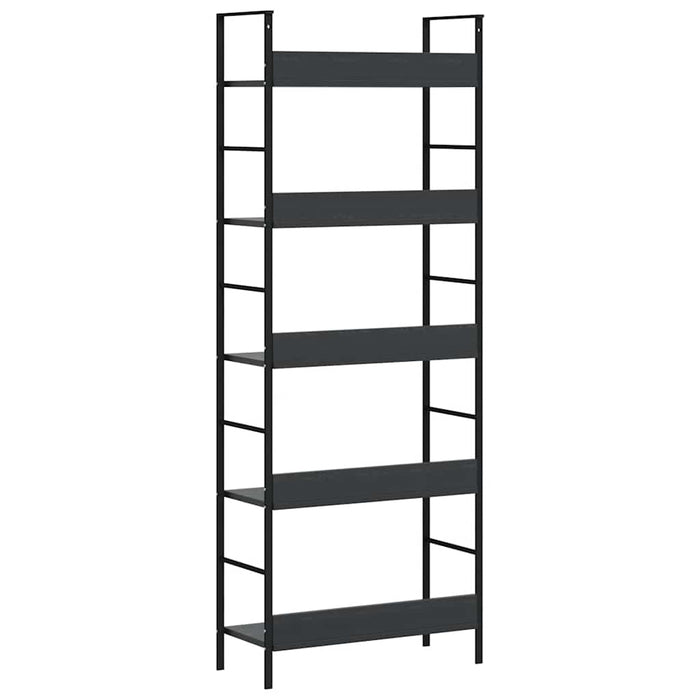 Etajeră cărți 5 rafturi, negru, 60x27,6x158,5 cm lemn prelucrat - WALTI WALTI