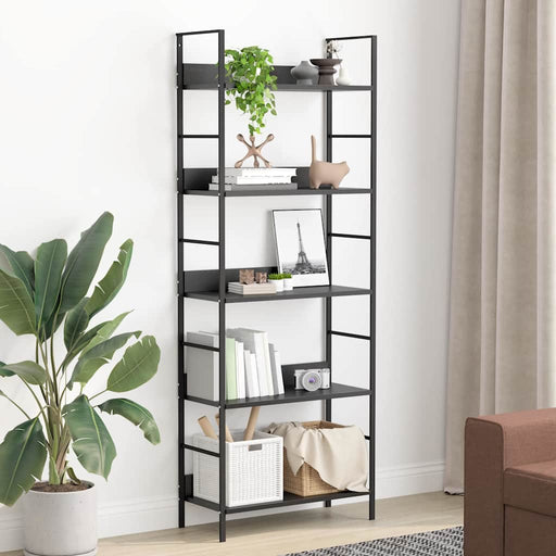 Etajeră cărți 5 rafturi, negru, 60x27,6x158,5 cm lemn prelucrat - WALTI WALTI