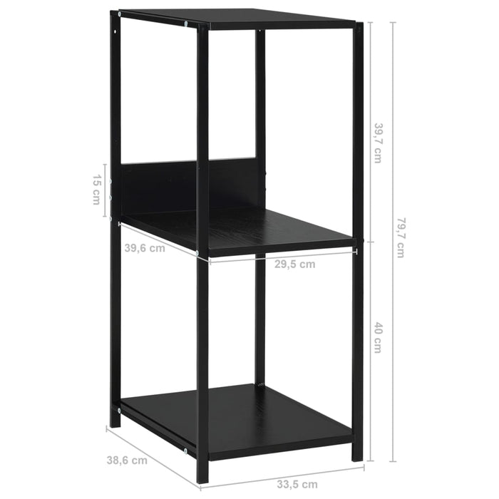 Bibliotecă mică, negru, 33,5 x 39,6 x 79,7 cm, lemn prelucrat - WALTI WALTI