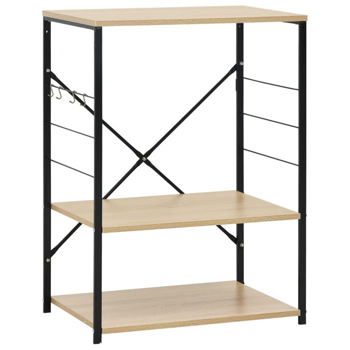 Dulap microunde, negru/stejar 60x39,6x79,5 cm lemn prelucrat - WALTI WALTI