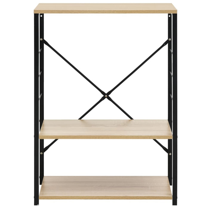 Dulap microunde, negru/stejar 60x39,6x79,5 cm lemn prelucrat - WALTI WALTI