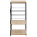 Dulap microunde, negru/stejar 60x39,6x79,5 cm lemn prelucrat - WALTI WALTI