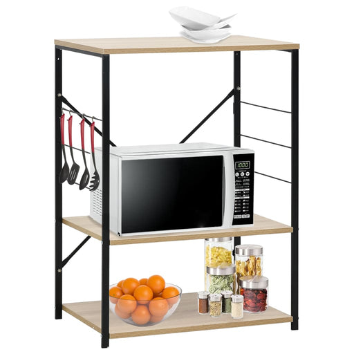 Dulap microunde, negru/stejar 60x39,6x79,5 cm lemn prelucrat - WALTI WALTI