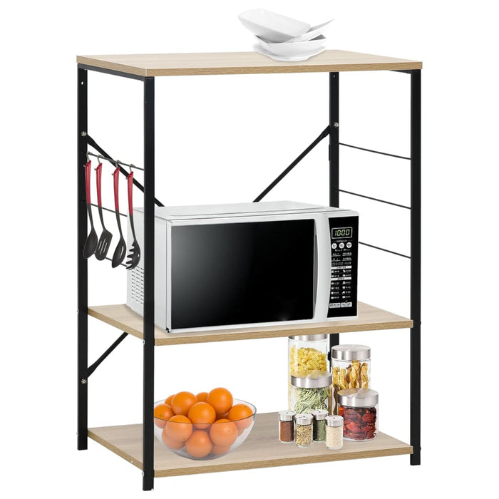 Dulap microunde, negru/stejar 60x39,6x79,5 cm lemn prelucrat - WALTI WALTI