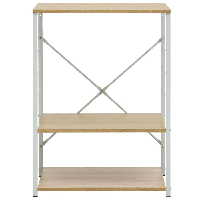 Dulap microunde, alb/stejar, 60x39,6x79,5 cm, lemn prelucrat - WALTI WALTI