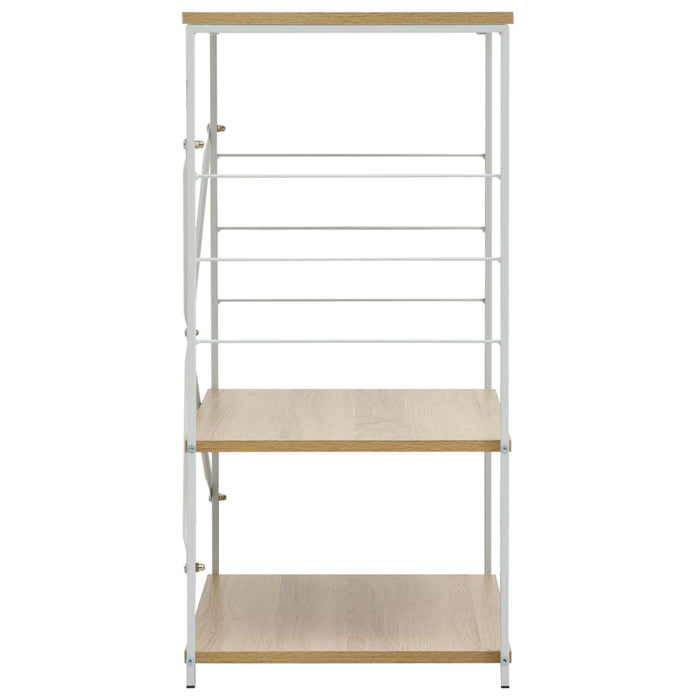 Dulap microunde, alb/stejar, 60x39,6x79,5 cm, lemn prelucrat - WALTI WALTI