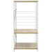 Dulap microunde, alb/stejar, 60x39,6x79,5 cm, lemn prelucrat - WALTI WALTI