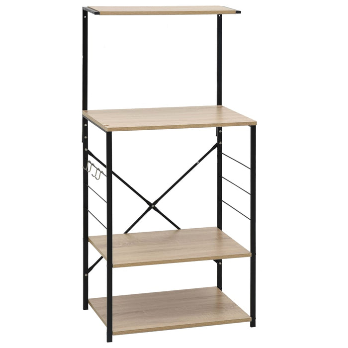 Dulap microunde, negru/stejar 60x39,6x123 cm lemn prelucrat - WALTI WALTI