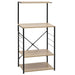 Dulap microunde, negru/stejar 60x39,6x123 cm lemn prelucrat - WALTI WALTI