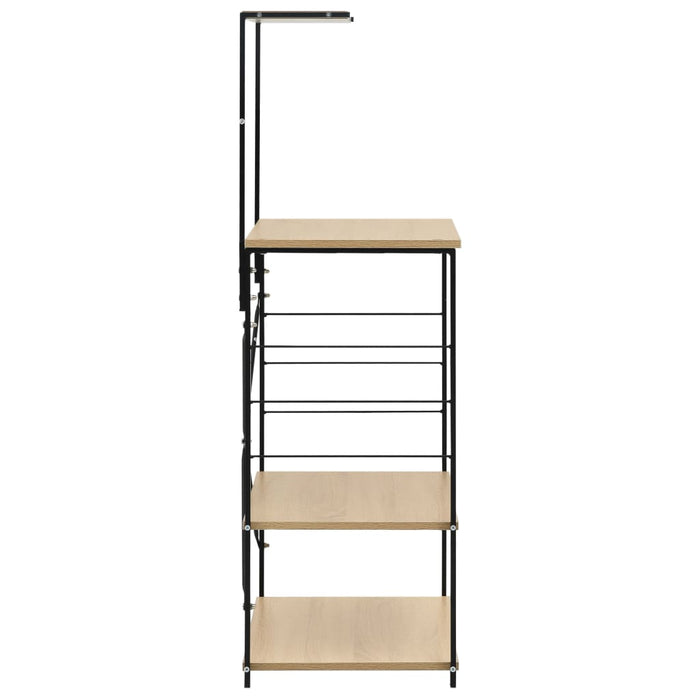 Dulap microunde, negru/stejar 60x39,6x123 cm lemn prelucrat - WALTI WALTI