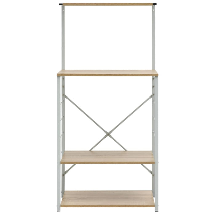 Dulap microunde, alb/stejar, 60x39,6x123 cm, lemn prelucrat WALTI
