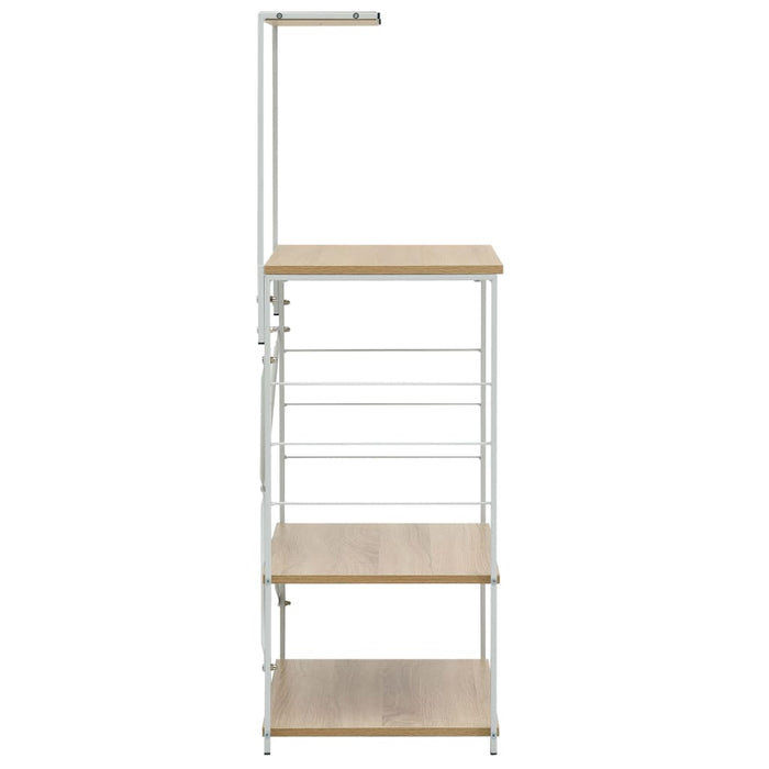 Dulap microunde, alb/stejar, 60x39,6x123 cm, lemn prelucrat WALTI