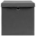 Cutii depozitare cu capace, 4 buc., gri, 32x32x32 cm, textil - WALTI WALTI