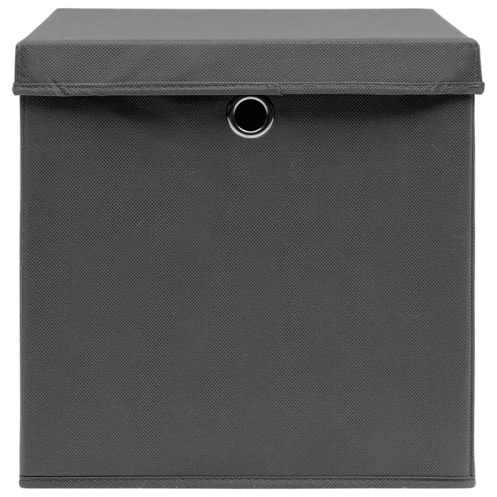 Cutii depozitare cu capace, 10 buc., gri, 32x32x32 cm, textil - WALTI WALTI