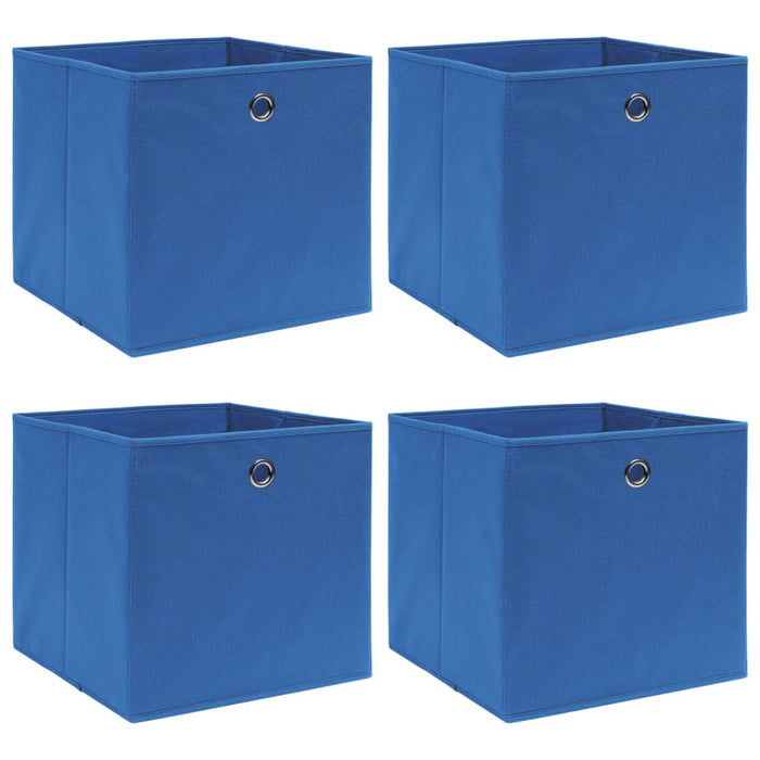 Cutii depozitare, 4 buc., albastru, 32x32x32 cm, textil - WALTI WALTI