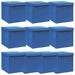 Cutii depozitare cu capace 10 buc. albastru 32x32x32 cm, textil - WALTI WALTI