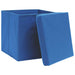 Cutii depozitare cu capace 10 buc. albastru 32x32x32 cm, textil - WALTI WALTI
