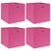 Cutii de depozitare, 4 buc., roz, 32x32x32 cm, textil - WALTI WALTI