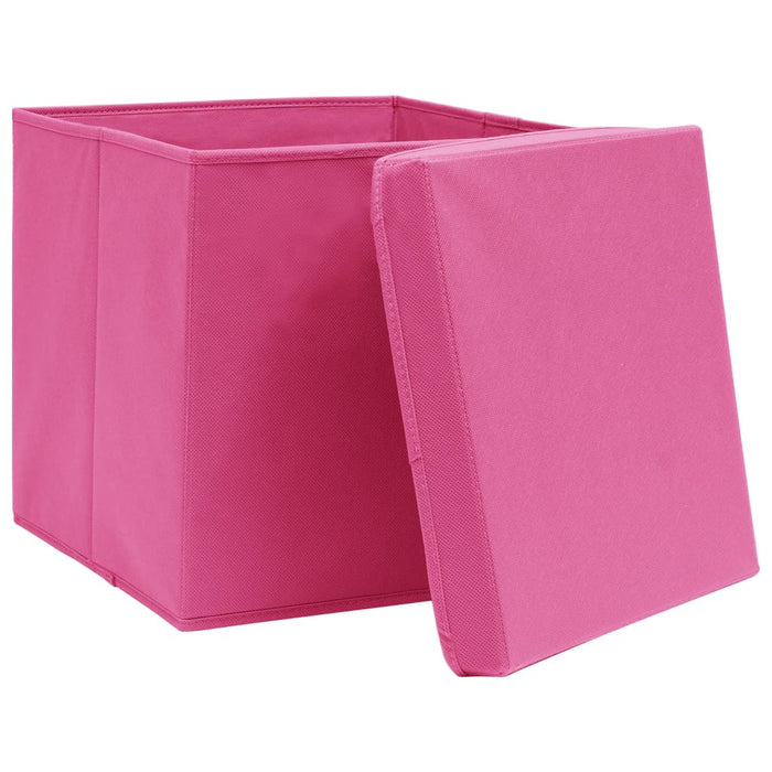 Cutii depozitare cu capace 4 buc. roz, 32x32x32 cm, textil - WALTI WALTI