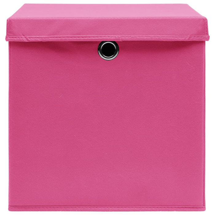 Cutii depozitare cu capace 4 buc. roz, 32x32x32 cm, textil - WALTI WALTI