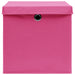 Cutii depozitare cu capace 4 buc. roz, 32x32x32 cm, textil - WALTI WALTI