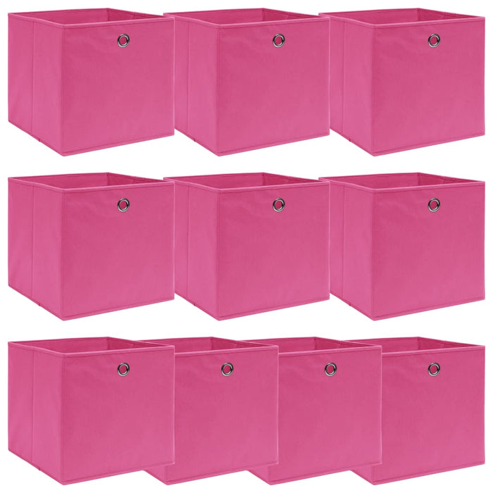 Cutii depozitare, 10 buc., roz, 32x32x32 cm, textil - WALTI WALTI