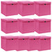 Cutii depozitare cu capace 10 buc. roz, 32x32x32 cm, textil - WALTI WALTI