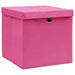 Cutii depozitare cu capace 10 buc. roz, 32x32x32 cm, textil - WALTI WALTI
