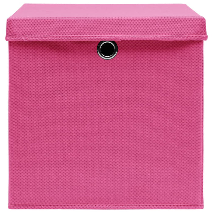 Cutii depozitare cu capace 10 buc. roz, 32x32x32 cm, textil - WALTI WALTI