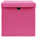 Cutii depozitare cu capace 10 buc. roz, 32x32x32 cm, textil - WALTI WALTI