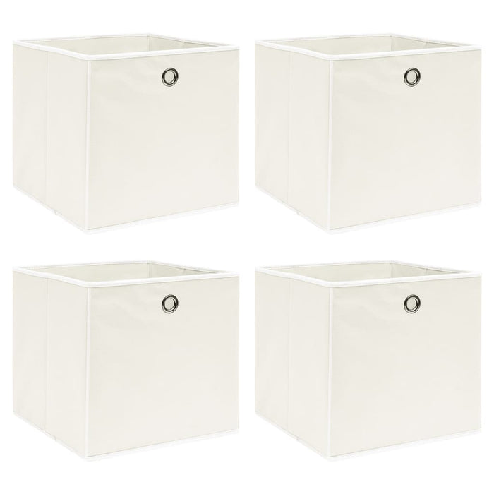 Cutii de depozitare, 4 buc., alb, 32x32x32 cm, textil - WALTI WALTI