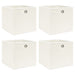 Cutii de depozitare, 4 buc., alb, 32x32x32 cm, textil - WALTI WALTI