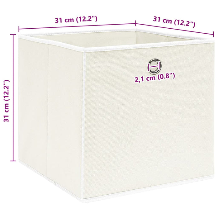 Cutii de depozitare, 4 buc., alb, 32x32x32 cm, textil - WALTI WALTI
