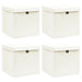 Cutii depozitare cu capace 4 buc. alb, 32x32x32 cm, textil - WALTI WALTI