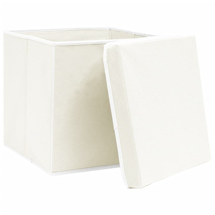 Cutii depozitare cu capace 4 buc. alb, 32x32x32 cm, textil - WALTI WALTI