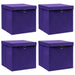 Cutii depozitare cu capace 4 buc. violet, 32x32x32 cm, textil - WALTI WALTI